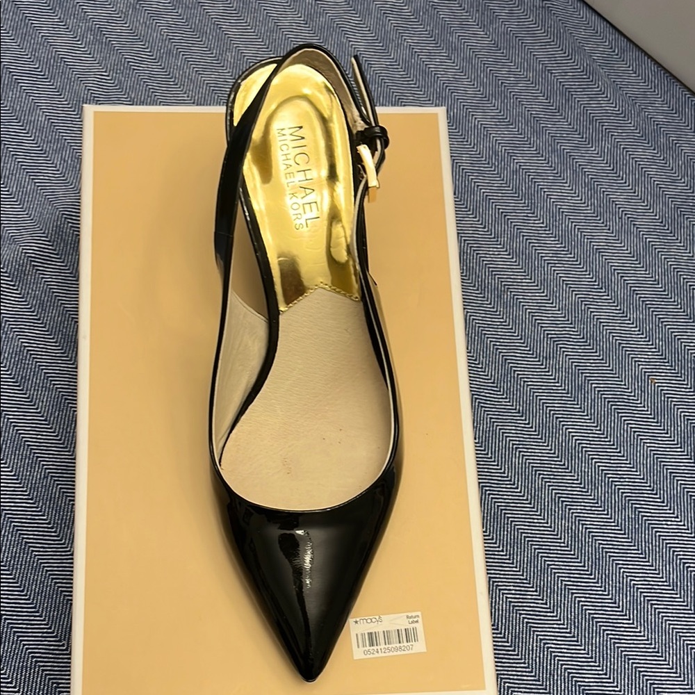 Michael Kors Black Patent Slingback Heels